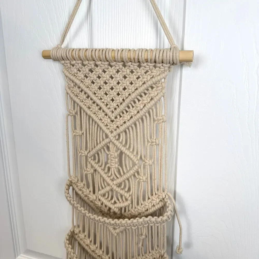 Macrame Baseball Hat Wall Mounted Display Rack Handmade‎ Storage Gift Boho Decor